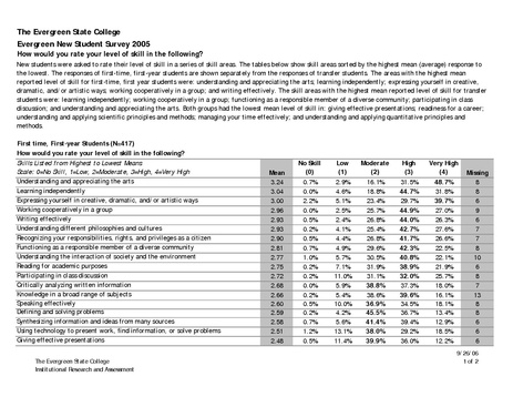 File:Evergreen New Student Survey 2005 - Skills of First-time, First-years.pdf