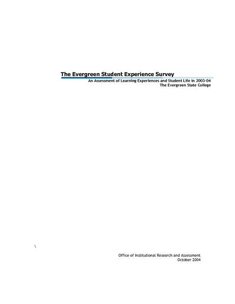 File:Evergreen Student Experience Survey 2004 - Final Report.pdf